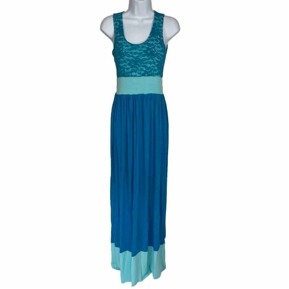 NEW Mommy & Me Matching Blue Lace Maxi Dress